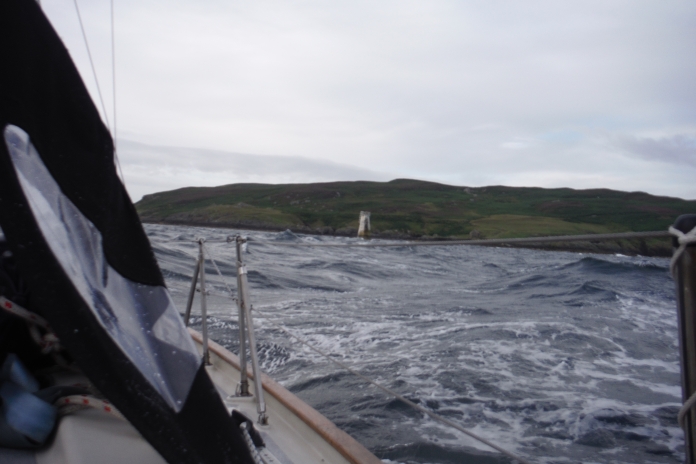 Sailing through the Calf, Isle of Man
